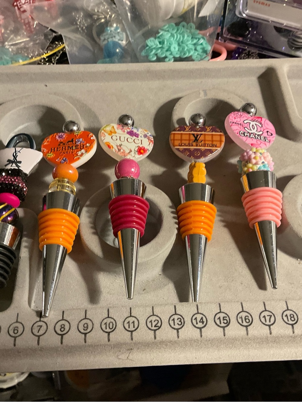 Designer-Inspired Pink Wine Stopper Set